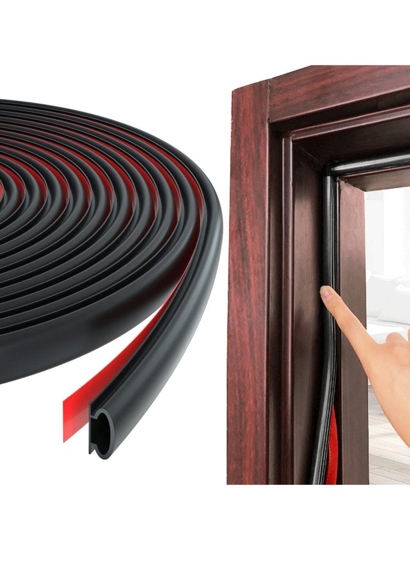 RATSAW - 6m Self Adhesive Door Seal Strip Insulation Weather Strip for Window and Door Soundproofing D Shape Weather stripping for Door Frame Gap Blocker - Image 1