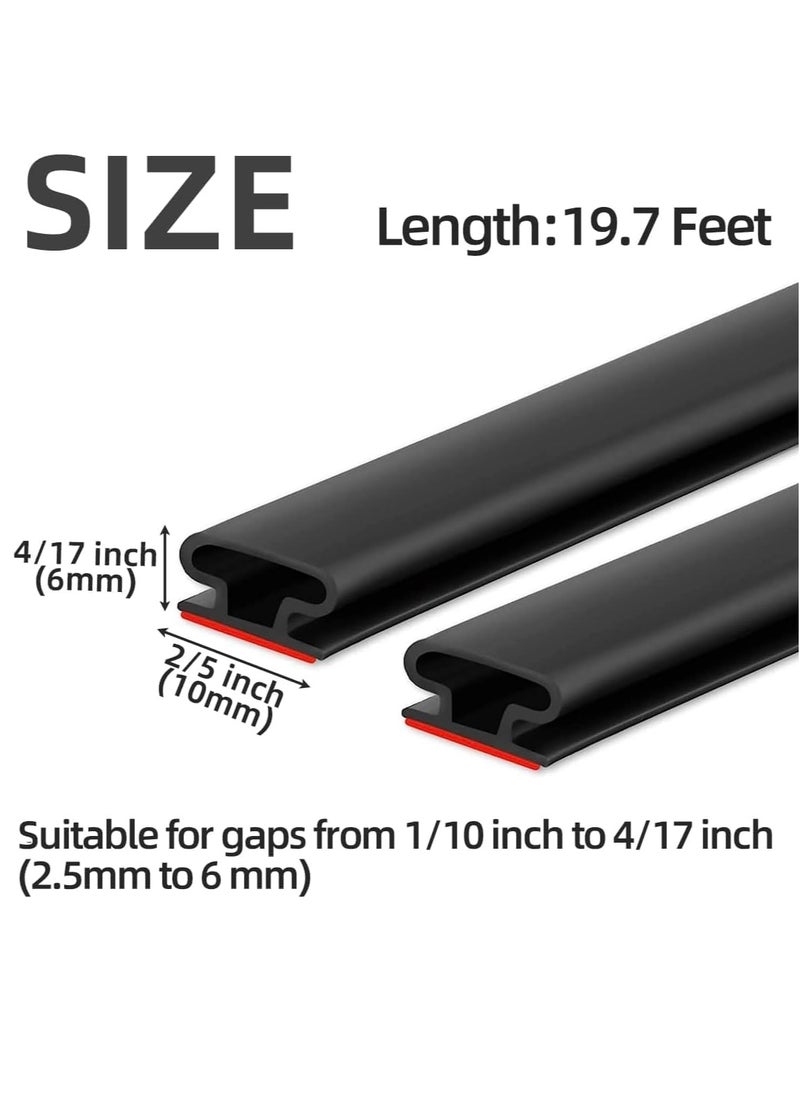 RATSAW - 6m Self Adhesive Door Seal Strip Insulation Weather Strip for Window and Door Soundproofing D Shape Weather stripping for Door Frame Gap Blocker - Image 1