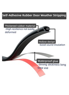 RATSAW 6m Self Adhesive Door Seal Strip Insulation Weather Strip for Window and Door Soundproofing D Shape Weather stripping for Door Frame Gap Blocker  - Image 4