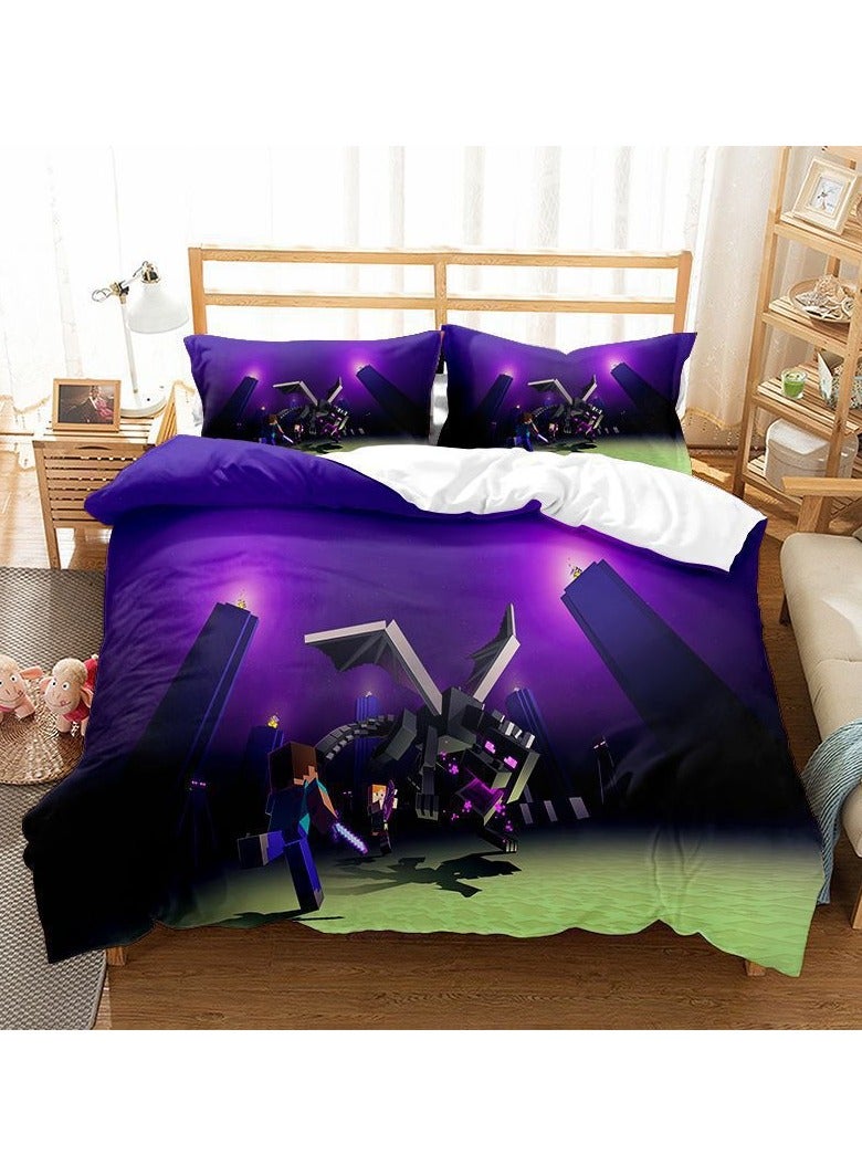 Minecraft Game Peripheral Bedding Three-Piece Set 200*200cm  - Image 1