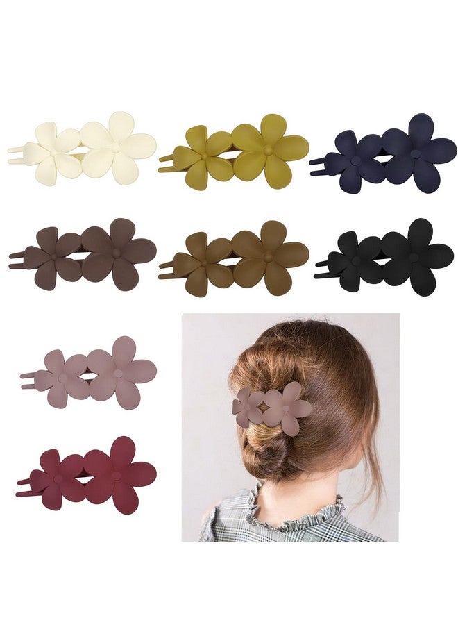 ووفوووفو 8 قطع من مشابك الشعر الزهرية للنساء، مشابك المخلب للشعر، مشبك المخلب للشعر الرقيق والسميك، مشابك التمساح الزهرية للنساء، مشابك شعر منقار البط غير القابلة للانزلاق لتصفيف الشعر المجعد، إكسسوارات الشعر - Image 1