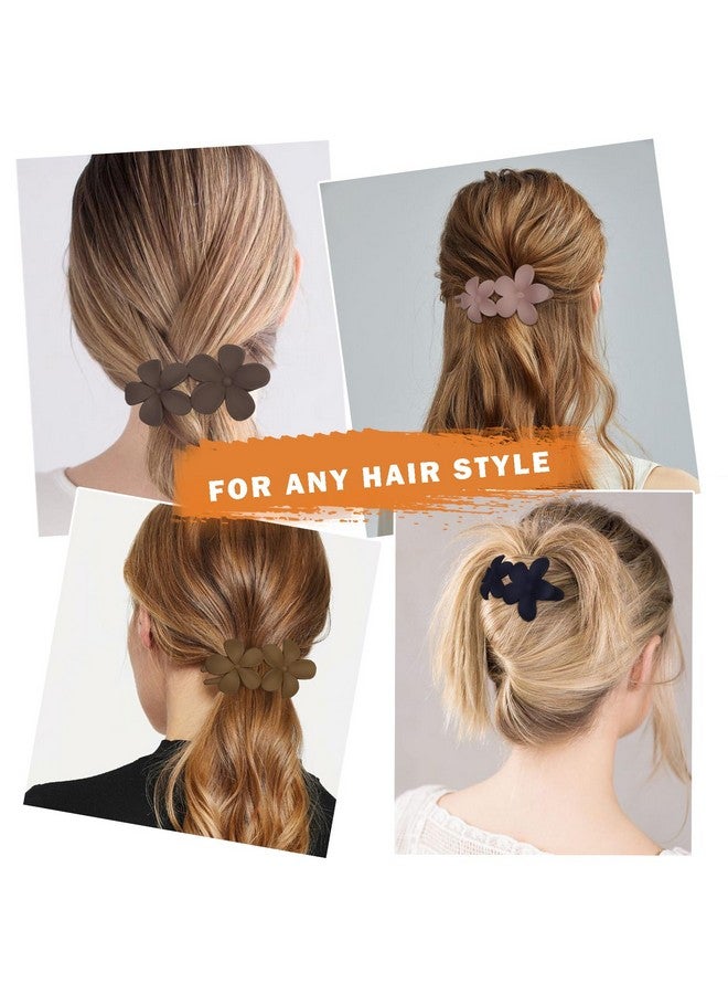 ووفوووفو 8 قطع من مشابك الشعر الزهرية للنساء، مشابك المخلب للشعر، مشبك المخلب للشعر الرقيق والسميك، مشابك التمساح الزهرية للنساء، مشابك شعر منقار البط غير القابلة للانزلاق لتصفيف الشعر المجعد، إكسسوارات الشعر - Image 4