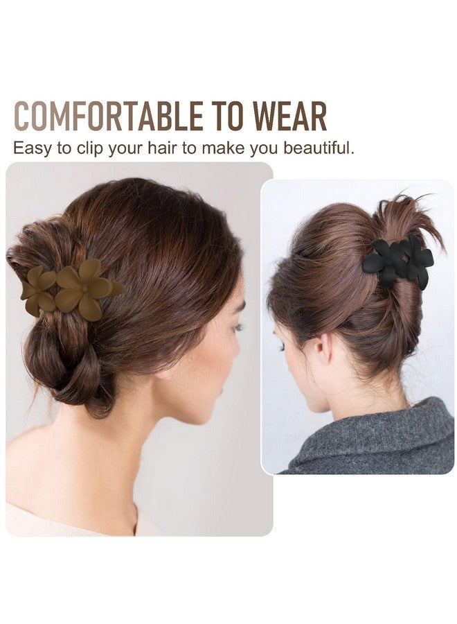 ووفوووفو 8 قطع من مشابك الشعر الزهرية للنساء، مشابك المخلب للشعر، مشبك المخلب للشعر الرقيق والسميك، مشابك التمساح الزهرية للنساء، مشابك شعر منقار البط غير القابلة للانزلاق لتصفيف الشعر المجعد، إكسسوارات الشعر - Image 5