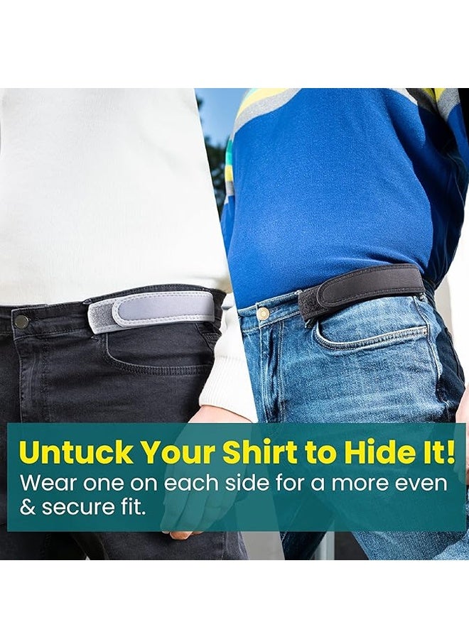 Men's Buckleless Elastic Belt - Outdoor Leisure Lazy Belt - Outdoor Elastic Belt-Sided Buckleless Nylon Belt Convenient Sticker Fits,  Size M - Image 3