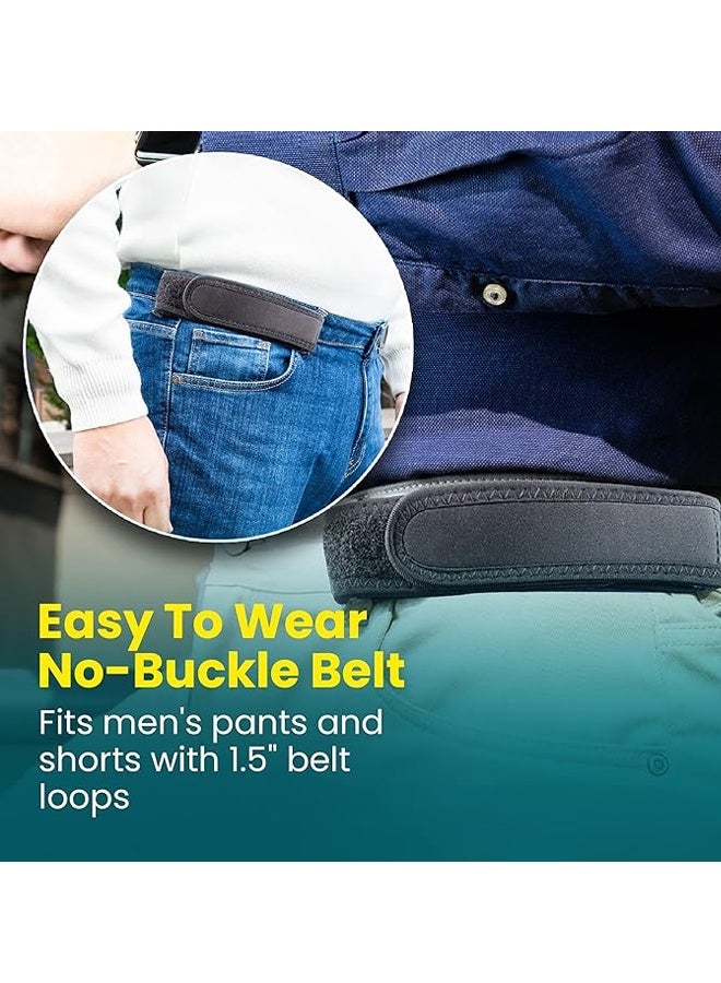 Men's Buckleless Elastic Belt - Outdoor Leisure Lazy Belt - Outdoor Elastic Belt-Sided Buckleless Nylon Belt Convenient Sticker Fits,  Size M - Image 4