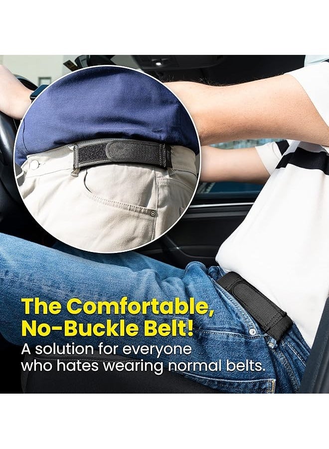 Men's Buckleless Elastic Belt - Outdoor Leisure Lazy Belt - Outdoor Elastic Belt-Sided Buckleless Nylon Belt Convenient Sticker Fits,  Size M - Image 5