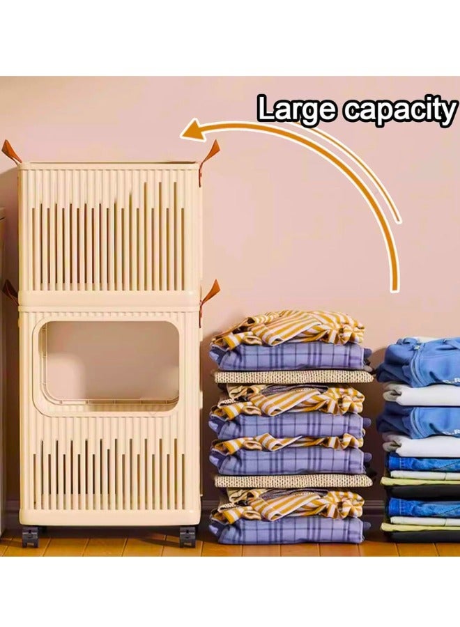 Chase Up Collapsible Laundry Baskets, Laundry Basket with Wheels, Stackable Laundry Basket,Classified Storage, Well-Organized - Image 2