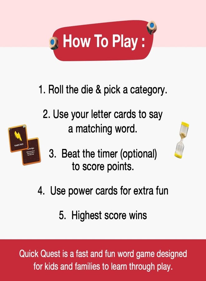 GiniMini Quick Quest Word Game for Kids 5+ Years | Fast-Paced Vocabulary & Thinking Game | Category & Letter Matching Educational Game | Screen-Free Family Party Game - Image 4