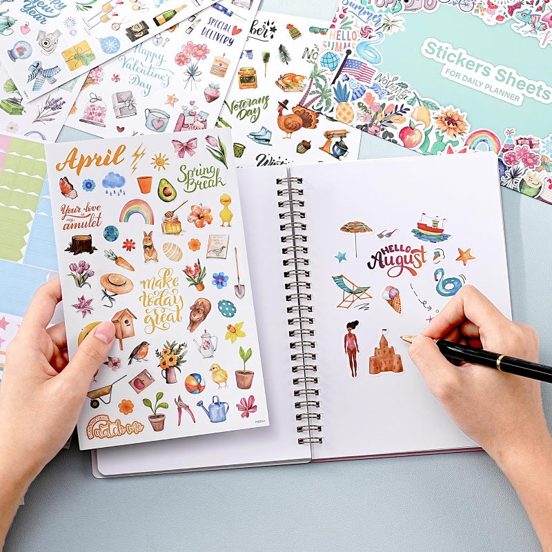 Shoparr Planner Stickers - 12 Monthly Calendar Stickers for Celebrations, Office Accessories for Women, Planner Sticker for Festival Events, Holidays (14 Sheets, 1500+ Sticker Per Pack) - Image 2