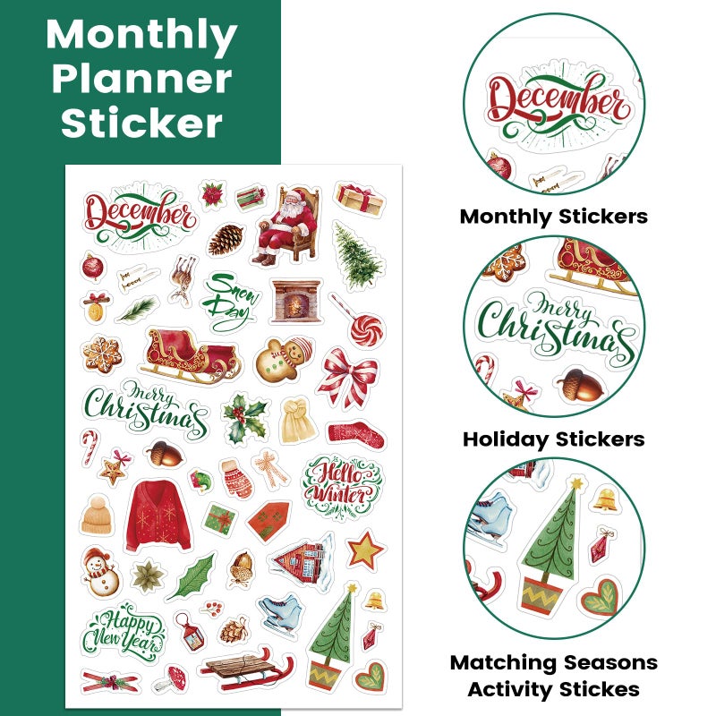 Shoparr Planner Stickers - 12 Monthly Calendar Stickers for Celebrations, Office Accessories for Women, Planner Sticker for Festival Events, Holidays (14 Sheets, 1500+ Sticker Per Pack) - Image 5