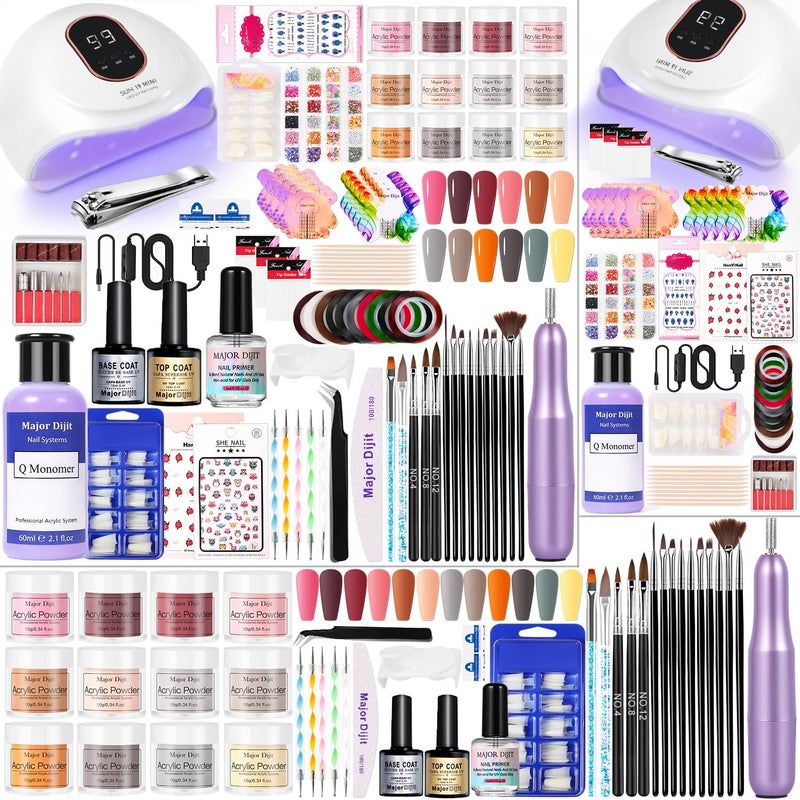 DouborQ Acrylic Nail Kit with Electric Nail Drill U V Nail Lamp Nail Art Tools Starter Set Acrylic Nail Art Supplies for Beginner with Everything 28