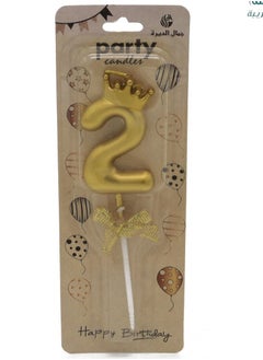 Party Birthday number candles set in the shape of a crown, from zero to 9, silver and gold  - Image 5