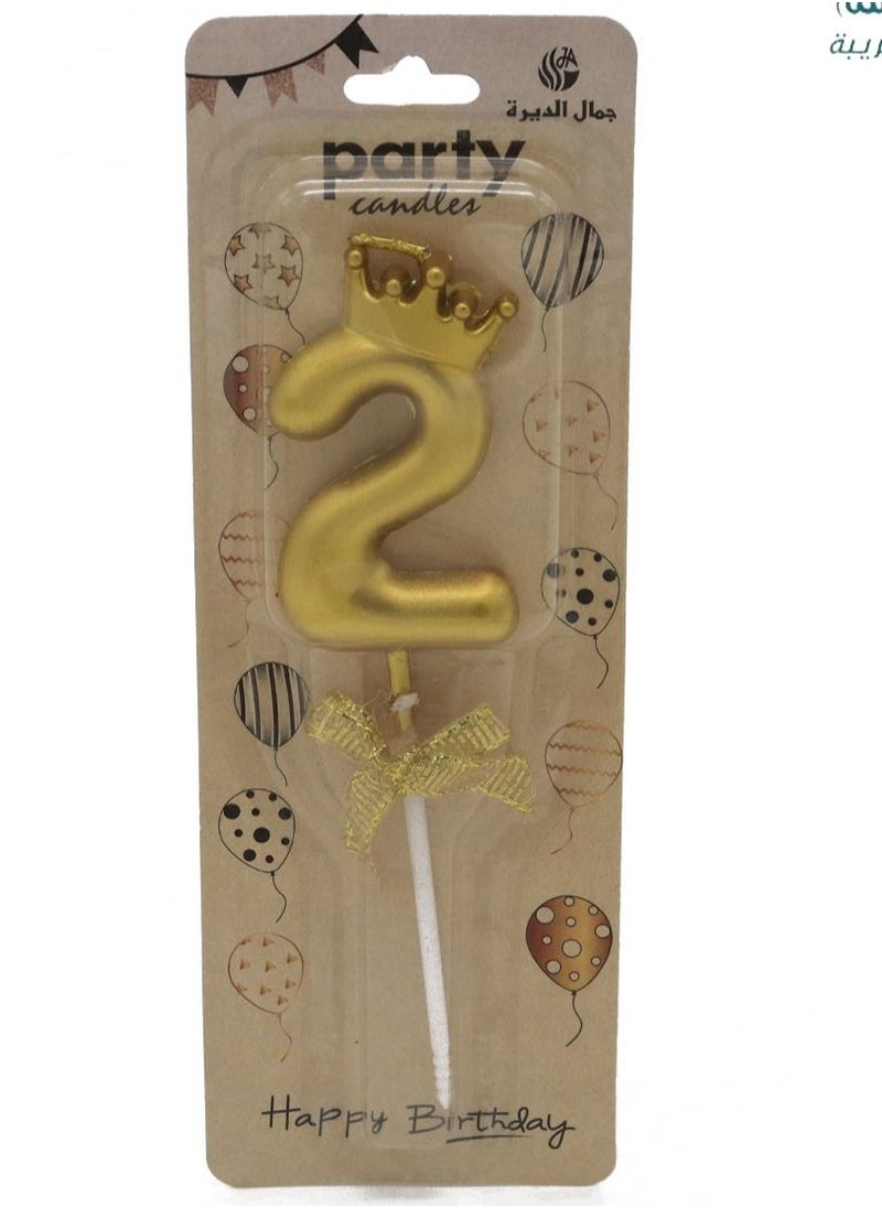 Party Birthday number candles set in the shape of a crown, from zero to 9, silver and gold  - Image 5