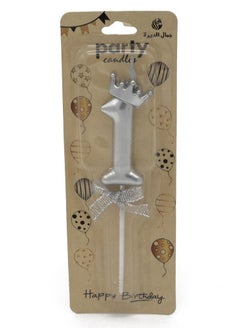 Party Birthday number candles set in the shape of a crown, from zero to 9, silver and gold  - Image 4