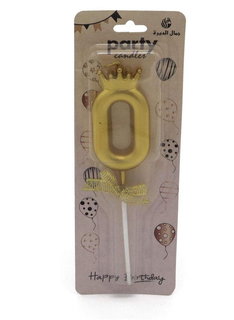 Party Birthday number candles set in the shape of a crown, from zero to 9, silver and gold  - Image 3