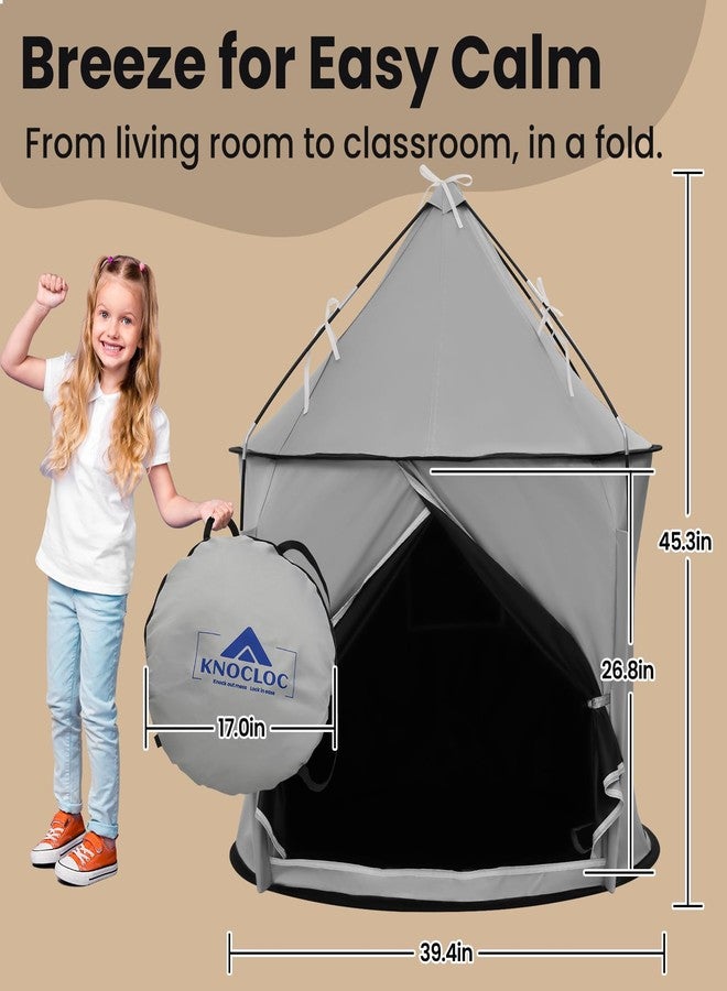 KNOCLOC Sensory Tent for Kids with Autism, CPC Certified, Breeze Design, Blackout Tent for Kids Calming Down, Portable and Easy Setup 45 * 39 * 39 in - Image 2