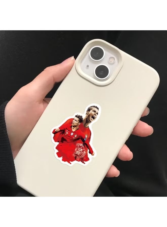 QZ 50 stickers featuring the graffiti of football star Cristiano Ronaldo, suitable for sticking on guitar notebooks, briefcases. Waterproof stickers - Image 4