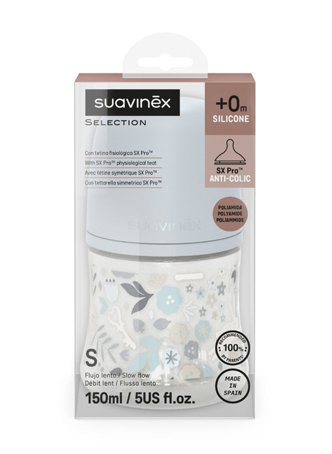 SUAVINEX زجاجة رضاعة أطفال بولياميد بحلمة فسيولوجية ببطء، تحاكي تجربة الرضاعة الطبيعية، 0+ أشهر 150 مل - أزرق - Image 3