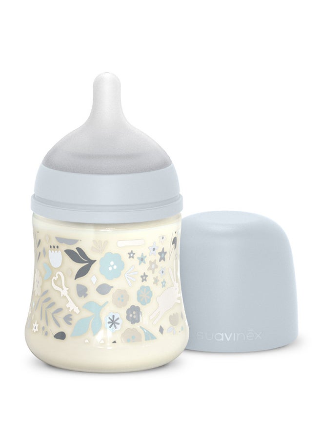 SUAVINEX زجاجة رضاعة أطفال بولياميد بحلمة فسيولوجية ببطء، تحاكي تجربة الرضاعة الطبيعية، 0+ أشهر 150 مل - أزرق - Image 1