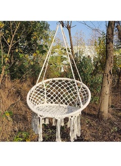 DubaiGallery Round Hammock Chair Outdoor Indoor Dormitory Bedroom Yard For Child Adult Swinging Hanging Single Safety Chair Hammock (Color : Beige)  - Image 2