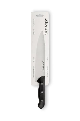 Arcos Chef Knife 8 Inch Stainless Steel. Multi-use Professional Cooking Knife for Cutting Meat and Vegetables. Ergonomic Polyoxymethylene Handle and 215mm Blade. Series Maitre. Color Black - Image 2