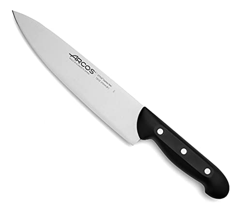 Arcos Chef Knife 8 Inch Stainless Steel. Multi-use Professional Cooking Knife for Cutting Meat and Vegetables. Ergonomic Polyoxymethylene Handle and 215mm Blade. Series Maitre. Color Black - Image 1