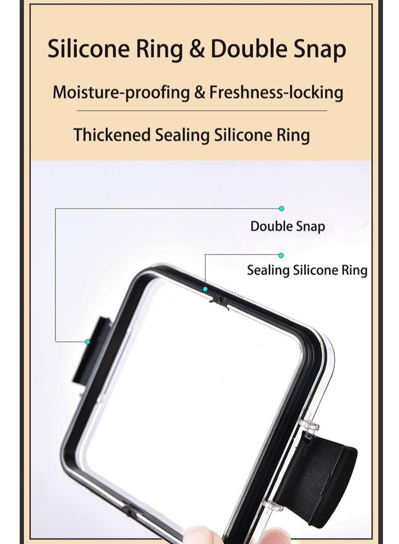 زيمنست طقم من 3 قطع 1800 مل محكم لتخزين الطعام مع غطاء ، علبة تخزين سميكة مزدوجة الغلق ، مانعة للتسرب ، سهلة التنظيف ، خالية من مادة BPA ، مطبخ وأماكن تخزين أخرى - Image 4