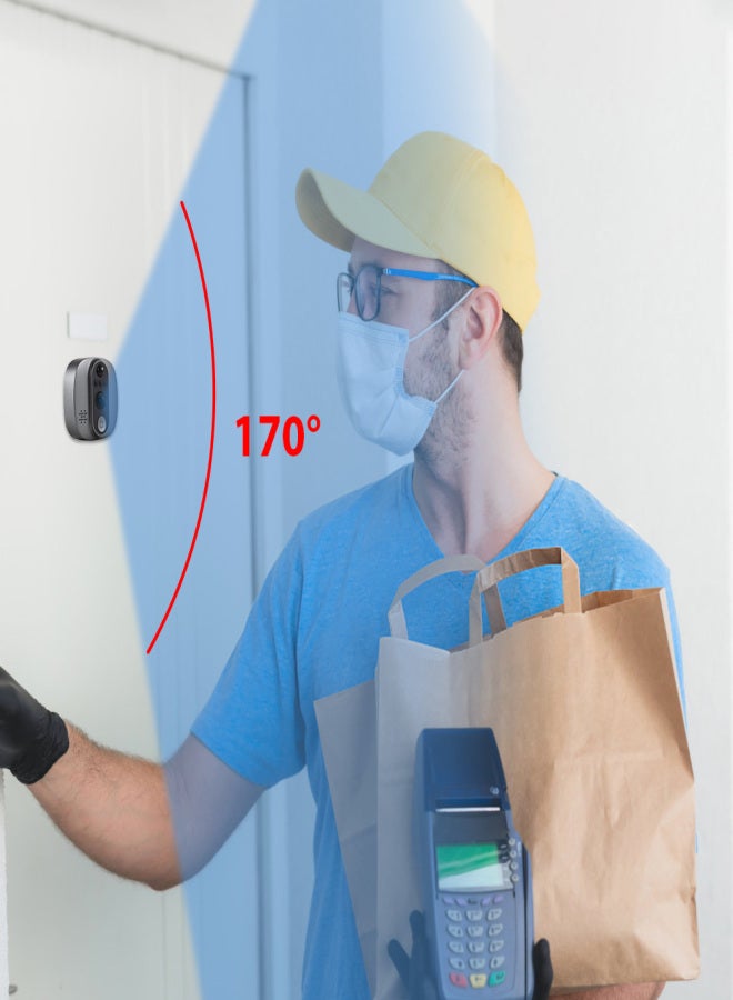 WiFi Video Doorbell for Apartment 2.4GHz Peephole Camera 4.3-inch IPS Display Tuya APP 1080P 120 Degree Visible Night Vision Peephole Camera Motion Detection 2-way Audio Built-in Battery Rechargeable - Image 3