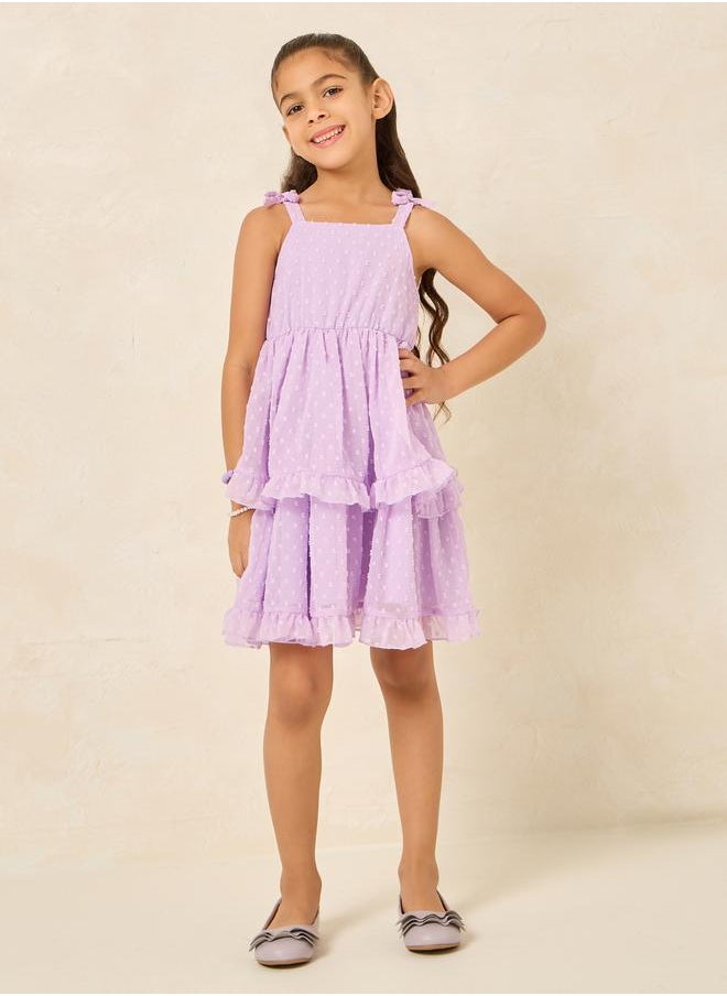 Styli Tie Strap Dobby Cami  Dress  - Image 1