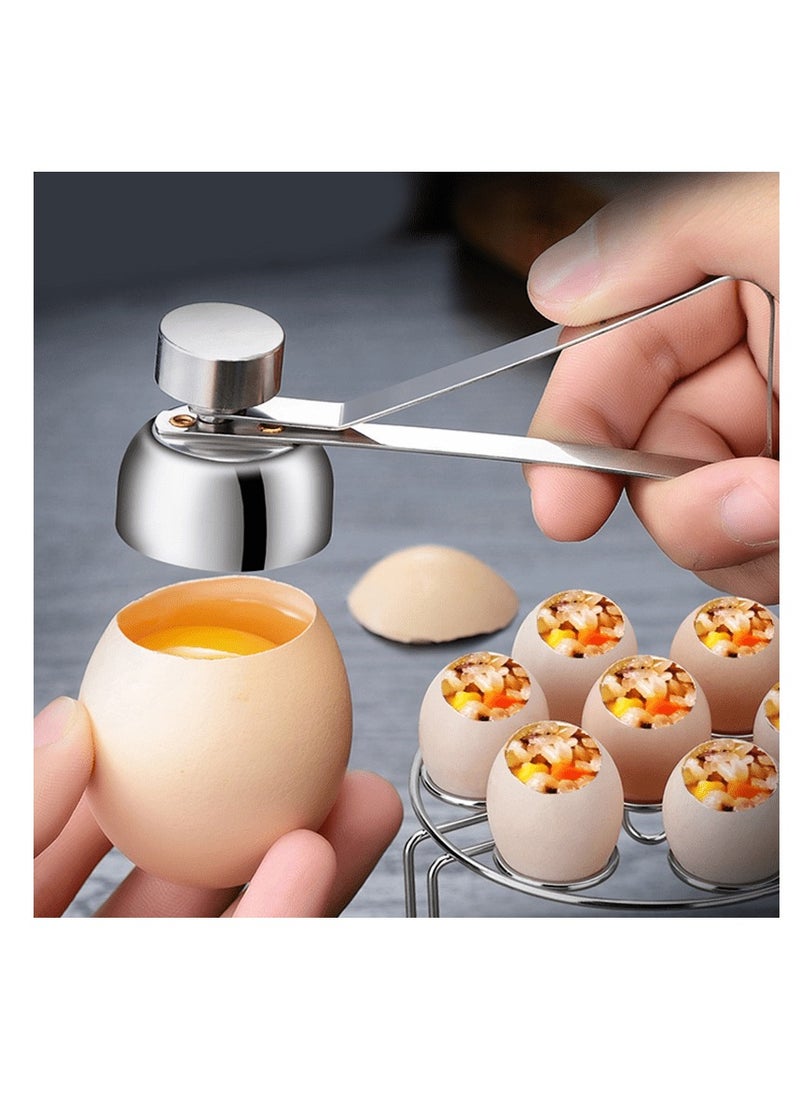 Generic 1pc Stainless Steel Egg Cracker Topper - Easy Egg Opener For Raw, Soft, And Hard Boiled Eggs - Kitchen Remover Tool For Eggshells  - Image 1