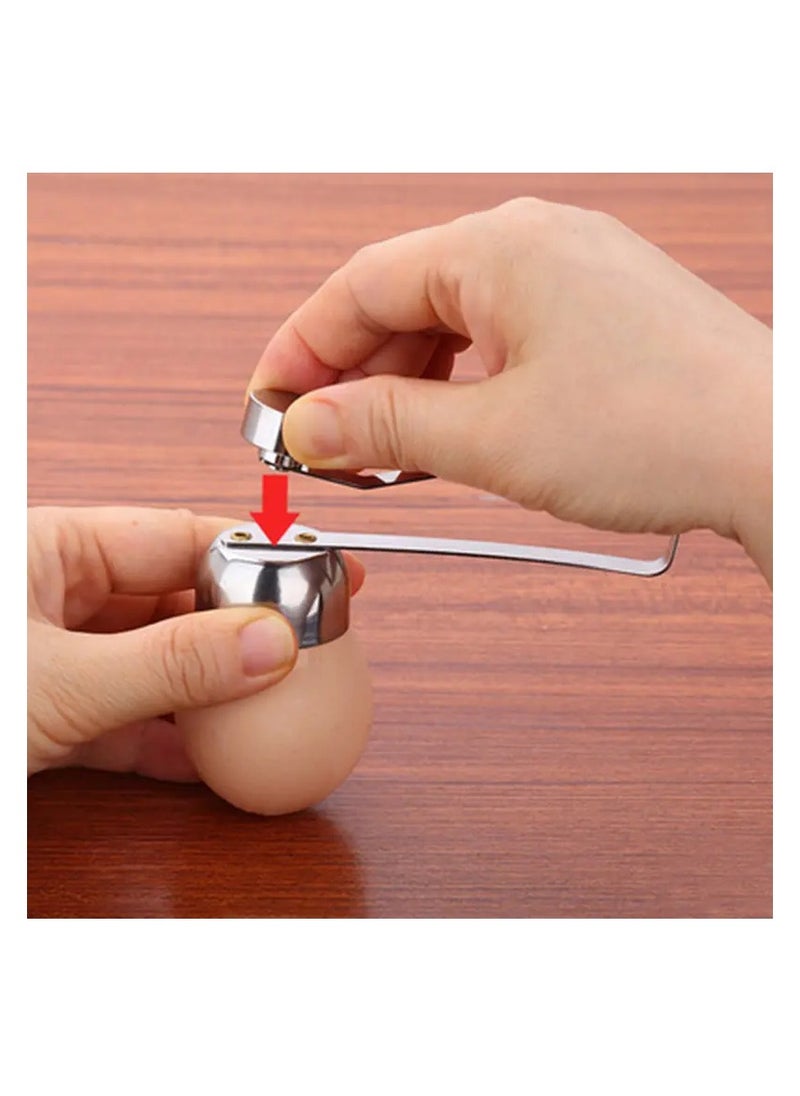 Generic 1pc Stainless Steel Egg Cracker Topper - Easy Egg Opener For Raw, Soft, And Hard Boiled Eggs - Kitchen Remover Tool For Eggshells  - Image 2