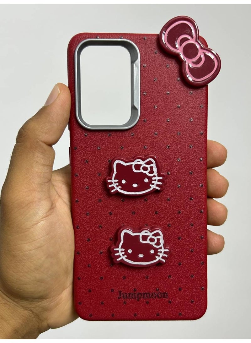 Jumpmoon Dotted Kitty Bow Back Case Compatible with Samsung A12 - Image 3