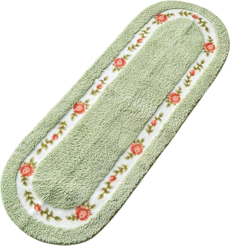 Sytian Stay Young Nice Rose Flower Area Rugs for Living Room Bedroom Bathroom Rugs Bath Mat Super Soft Non Slip Absorbent Floral Style Beautiful Green 1771 x 4921 Inch