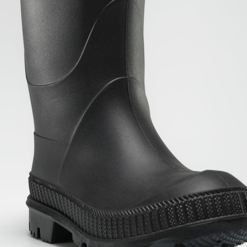 Kamik Stomp Rain Boot for Kids - Waterproof and Warm Felt Footbed, Black - 5 Big Kid - Image 2