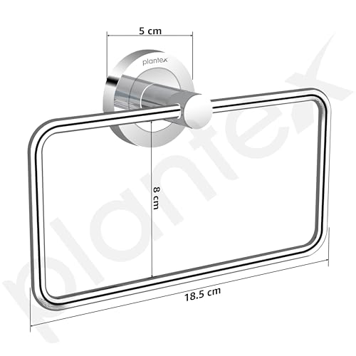 Plantex Stainless Steel Towel Ring for Bathroom/Wash Basin/Napkin-Towel Hanger/Bathroom Accessories (Chrome-Rectangular) - Pack of 4 - Image 3