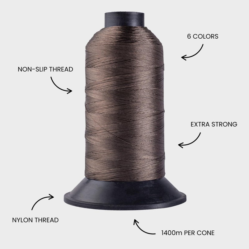 Big Kizzy Light Brown 1400m Nylon Thread for Hair Extensions, Sew in Human Hair Weft and Wigs - Non-Slip and Comfortable Hold for Hand and Machine Tied Weft - Image 3