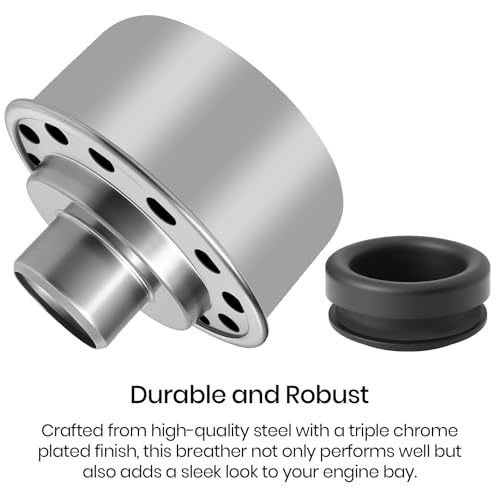 Calvana (2-Pack) Calvana Round Push-In Breather with 1” Tube for 1-1/4" Hole in Valve Cover, Includes Grommet, Compatible with Spectre 4276, Fits SBC, BBC, SBF, 327, 350, 302, 454, and 502 - Image 3