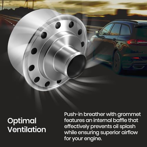 Calvana (2-Pack) Calvana Round Push-In Breather with 1” Tube for 1-1/4" Hole in Valve Cover, Includes Grommet, Compatible with Spectre 4276, Fits SBC, BBC, SBF, 327, 350, 302, 454, and 502 - Image 4