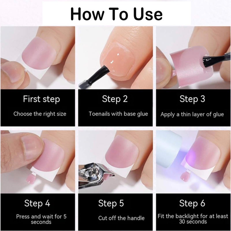 SWRITATSK Toe Nail Press Ons Toenails, French Tip Toe Press On Nails,180 Pcs Square Toe Nail Tips,Toe Nails Press On Toenails For Women, Thick Fake Toenails,Valentines Gifts for Women 15 Sizes - Image 5