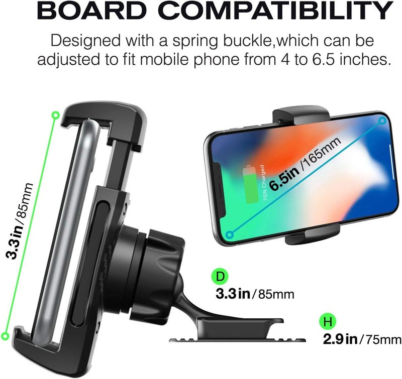 JIMISHA Car Phone Holder with Stick On Base for 4 to 6.5 Inches Smartphones - Image 4