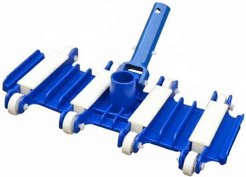 Brush Vacuum Head Pool Vacuum Head Dense Bristles for Fishing Pond, Array, Blue and White, 14 Inch Blue and White Pool Brush Head - Image 1