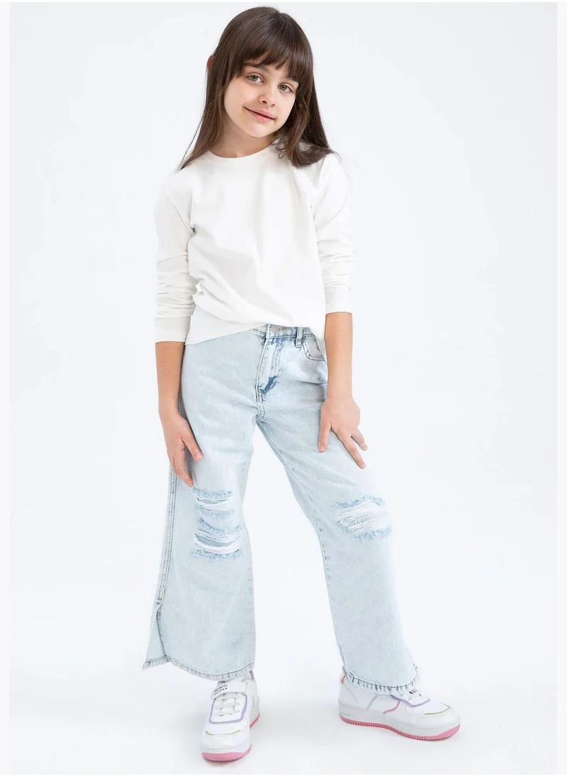 ديفاكتو Girl Wide Leg Denim Trousers