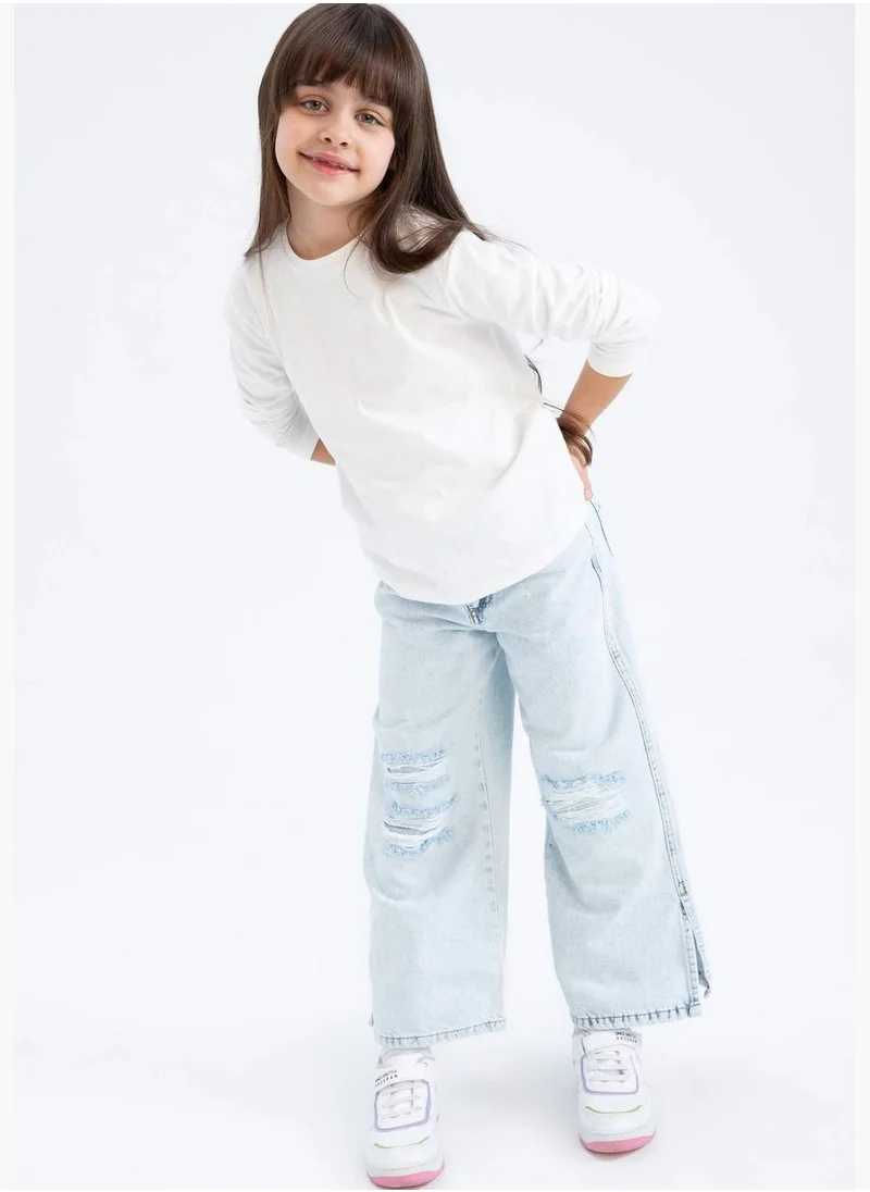 ديفاكتو Girl Wide Leg Denim Trousers
