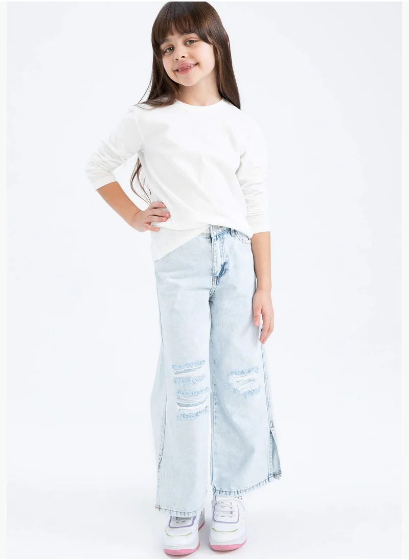 ديفاكتو Girl Wide Leg Denim Trousers