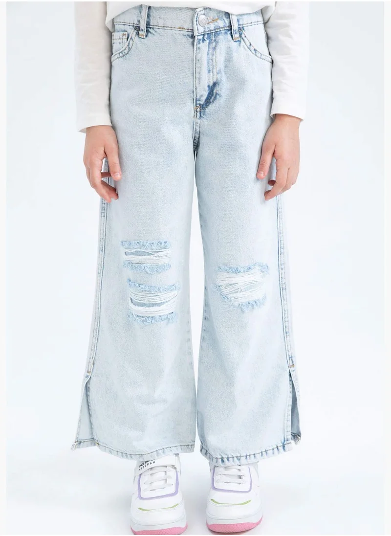 ديفاكتو Girl Wide Leg Denim Trousers