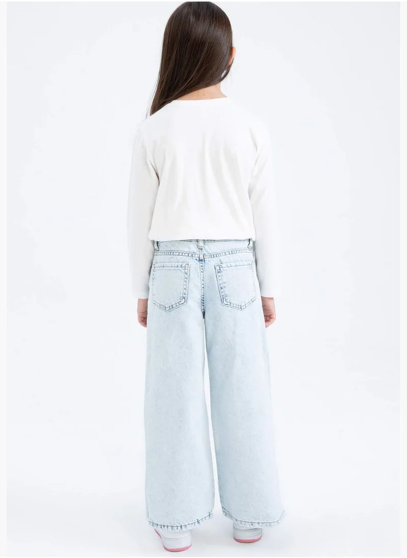 ديفاكتو Girl Wide Leg Denim Trousers