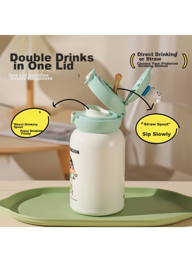 Beddybear Starry Sky Double-drinking Children's Insulated Cup With Straw, 316 Stainless Steel Large Capacity Thermos 600ml, Pajamas Xiaoxin - Image 2