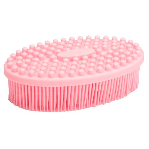 DNC Exfoliating Silicone Body Scrubber Shower Bath Body Brush Easy to Clean, Lathers Well, Eco Friendly (Pink) - Image 3