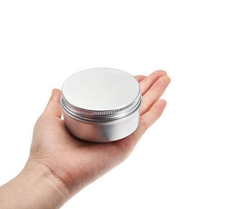 Healthcom 3 Oz 15 Pack 90ml Empty Round Silver Aluminum Tin Cans Metal Steel Tins Screw Top Slip Slide Metal Storage Cosmetic Container Organization for DIY Candles Salve Crafts Spice Tea Gift(90g) - Image 4