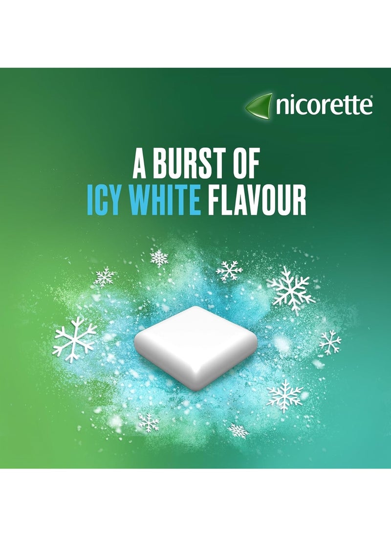 nicorette Gum 2 mg Icy White Favour Fast Craving Relief 210 Pieces Stop Smoking Aid  - Image 2